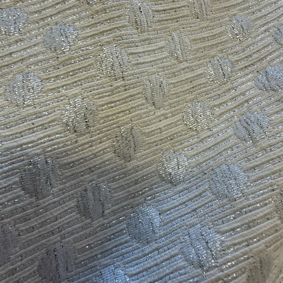 NWT Ann Taylor Pencil Skirt Size 14 White and Silver Metallic Polka Dot - Picture 5 of 5